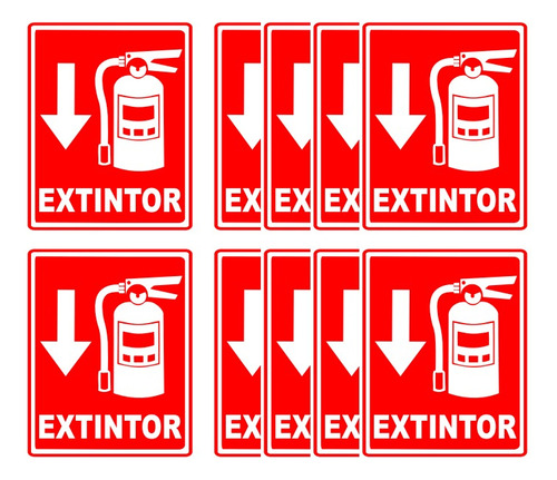 Kit 10 Señalamientos Extintor 20x25cm