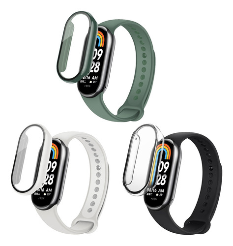 3 Correas Silicona Y 3 Pc Funda Para Xiaomi Mi Band 8