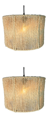 Kit 2 Cupula De Sisal Para Sala De Jantar Teto Redonda Luxo