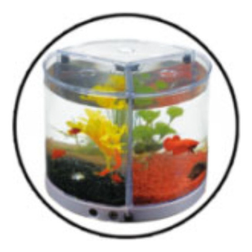 Pecera Para Pez Betta Con Lámpara Mini Tanque Con Tapa 1.4 L