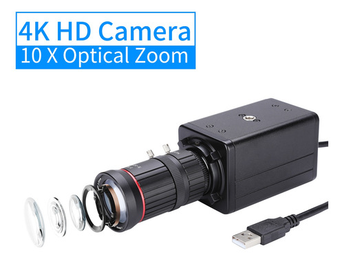 Cámara Web Webcam Usb Zoom Cámara Óptica 10x Manual Hd