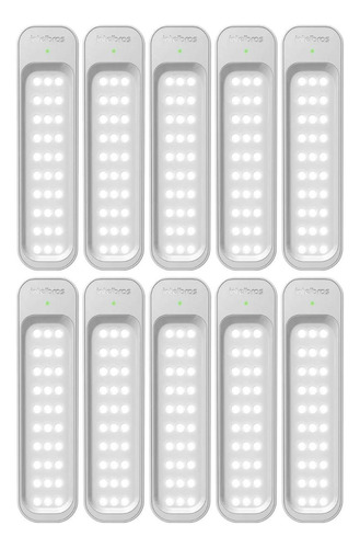 Kit 10 Luminária De Emergência 30 Leds Autonomia 6 Horas