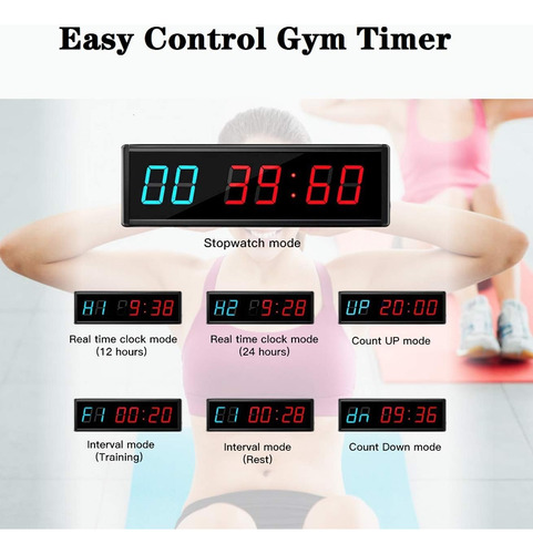 Reloj Temporizador De Gimnasio Digital Tabata Entrenami...
