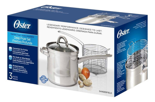 Set Freidora Sangerfield Acero Inoxidable 3,7 Litros Oster