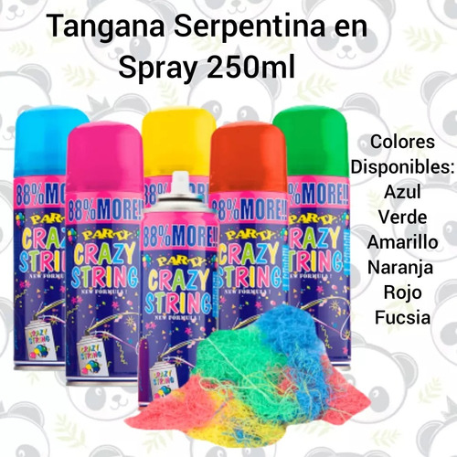 Tangana Serpentina Espuma En Spray Para Fiestas 250ml