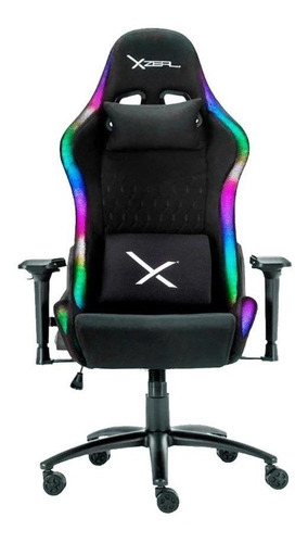 Imagen 1 de 3 de Silla de escritorio Xzeal RGB XZ15 gamer ergonómica negra con tapizado de tela
