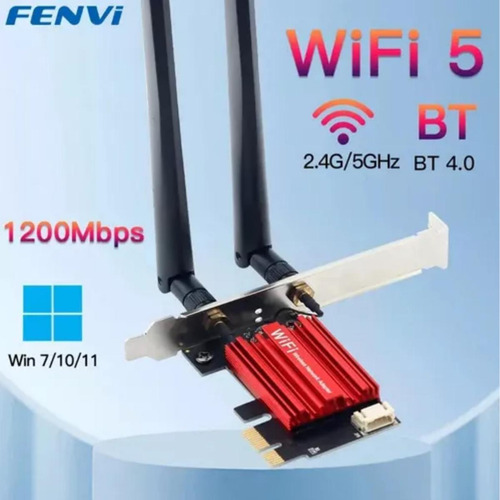 Kit 10 X Adaptador Rede Wifi 5 Fenvi Fv-ac1200 Pci-e Bluetoo