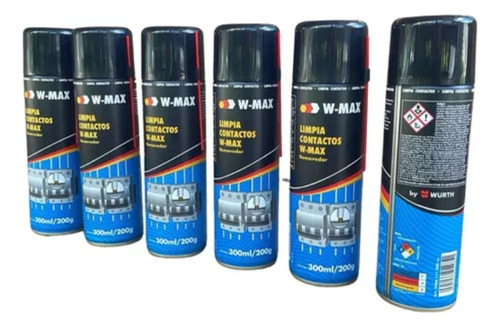 Pack 6 Limpia Contacto Electrico Wurth Wmax 300ml