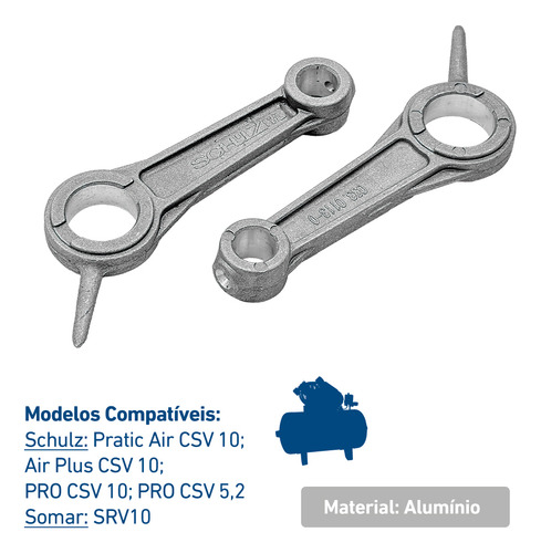 Conjunto De Bielas P/ Compressor Schulz Pratic Air Csv 10
