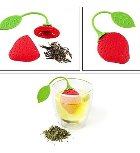 Infusor De Té En Forma De Fresa, Silicona Innovadora (8pc)