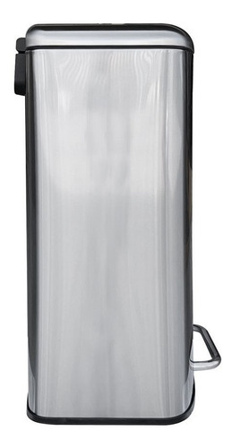 Bote De Basura Acero Inoxidable 50l Con Pedal Y Tapa Color Gris