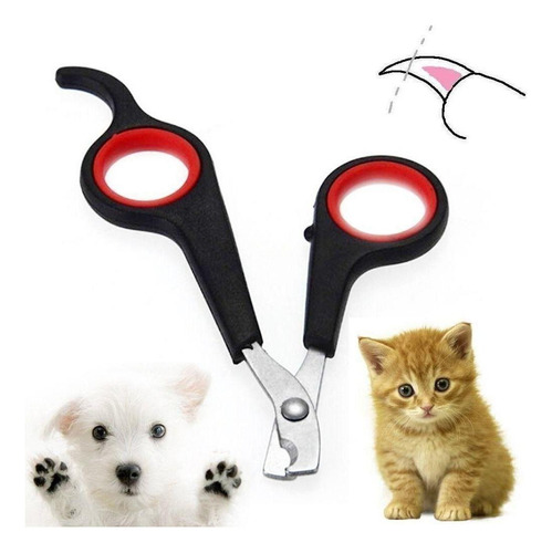Pinzas cortaúñas para perros, gatos y tijeras, color negro