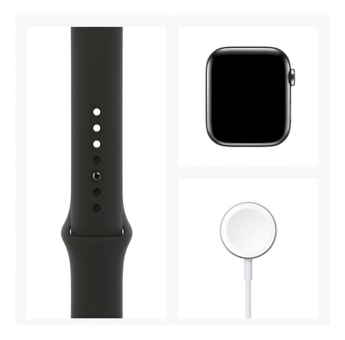 Apple Watch (GPS+Cellular) Series 6 display de 1.732" con correa de fluoroelastómero color negro y caja color grafito - Bueno (Reacondicionado)