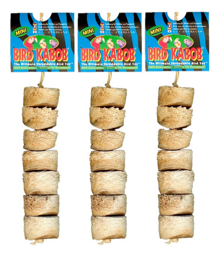 Bird Kabob Shreddable Parrot Toy Mini (paquete De 3)