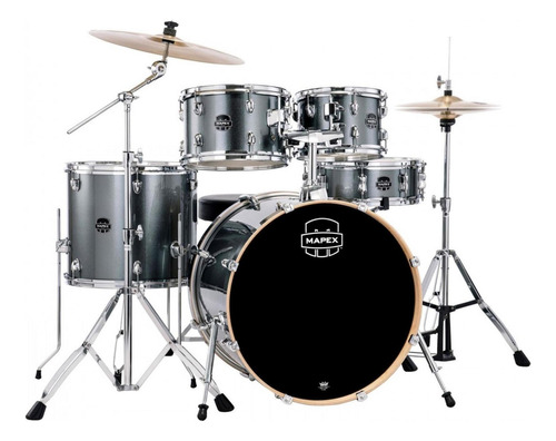 Batería Mapex Venus Steel Blue Metallic 10 12 16 + Fierros