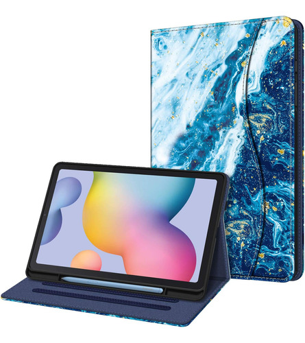 Funda Fintie Para Galaxy Tab S6 Lite Cuerina + Stand Olas