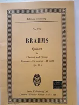 Comprar Brahms Quintet Clarinet + Strings B Minor Op. 115 Partitura