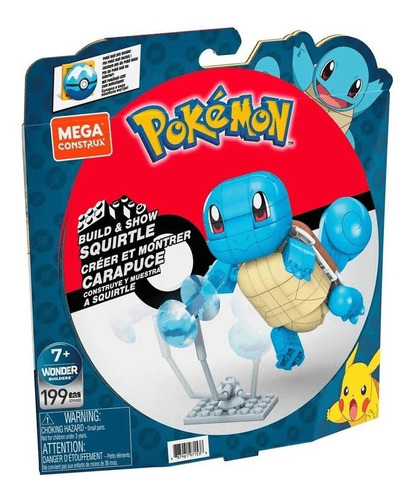 Squirtle Pokemón Mediano Mega Construx Mattel 5494-6