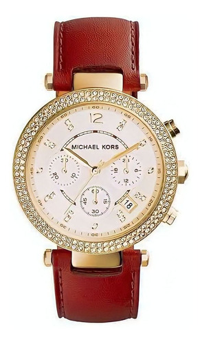 Relógio Michael Kors Mk2249 Orig Chron Anal Calfskin