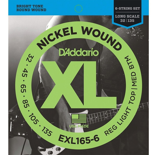 Encordado Bajo 6 Cuerdas D'addario Exl165-6 32-135 Daddario