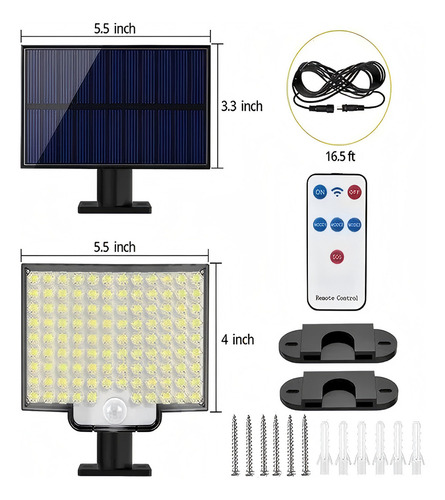 Llinpi® Lámpara Solar De Pared Exteriores Sensor Luz 4 Modos
