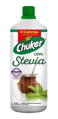 Edulcorante Chuker Stevia 200cc Cero Calorías X 6 Unidades
