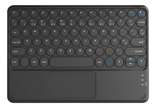 Teclado Bluetooth con panel táctil web para tabletas y teléfonos celulares - Teclado de color negro