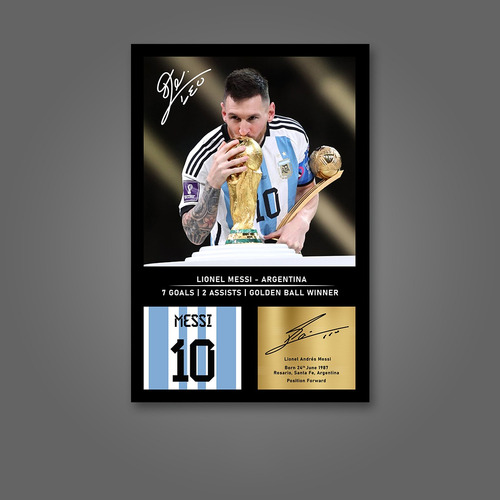 Cuadro Decorativo Mural Leo Messi 30x40 Pvc 5mm