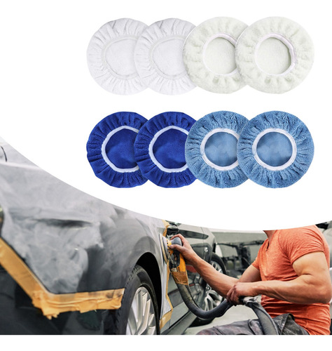 Pad Polish Pad Bonnet, Conjunto De 8 Peças, Microfibra, Algo
