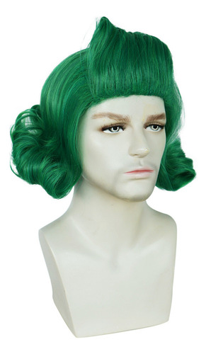 / Peruca De Cosplay Longa E Ondulada Verde Oompa Loompa