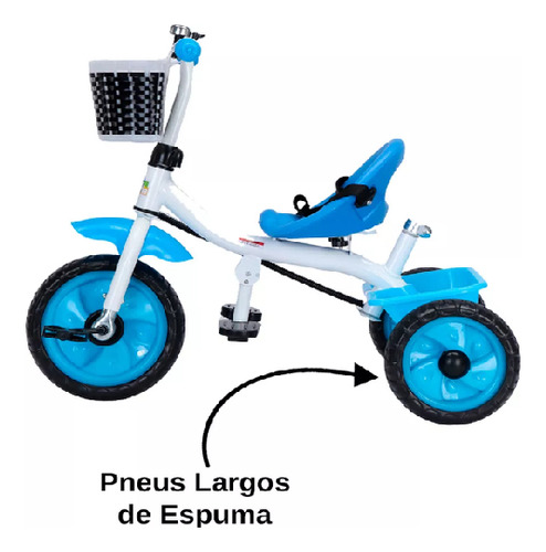 Triciclo Infantil 2 En 1 Con Pulsador De Pedales Color Azul