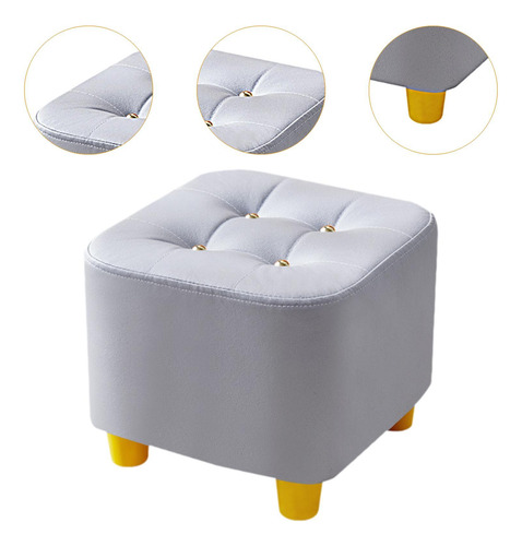 Taburete Otomano Para Pies, Protección De Suelo De Gris