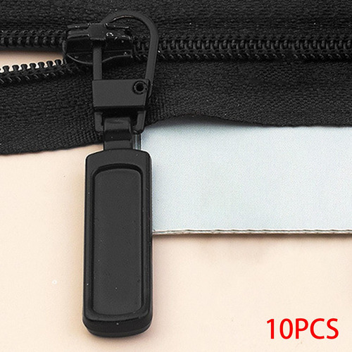 10 Pcs Cabeças De Zíper Removíveis Acessórios De Preto