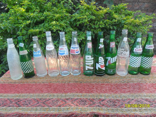 Lote Antiguas Botellas Diferentes Pepsi Seven Gini Bilz 2