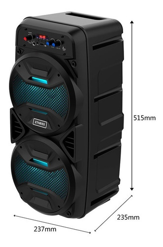 Imagen 4 de 4 de Parlante Portatil Grande Inalambrico Bluetooth Led Potente