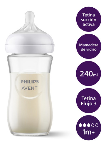 Mamadera Avent Scy933/01 Natural Response 240ml Vidrio