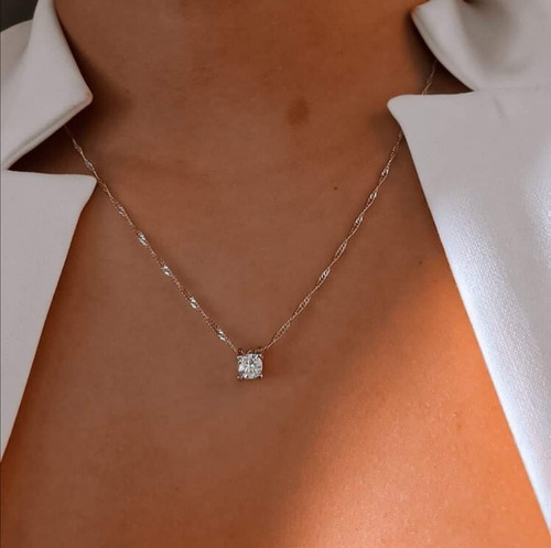 Imagen 5 de 5 de Collar Cadena Punto De Luz Zirconia