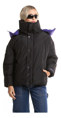 Campera De Abrigo Rusty Daisy Puffer Negra Mujer