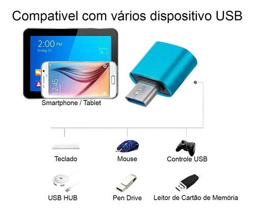 Imagem 3 de 5 de Adaptador Celular Tipo C Para Mouse Usb Conversor Otg
