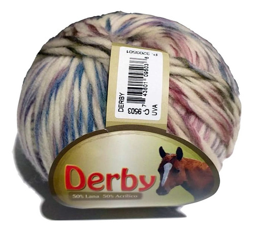 Estambre Derby Super Suave Lana/acrílico Madeja 100g Color Uva