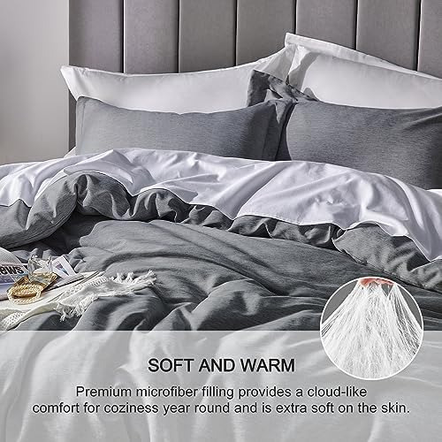Cozylux Juego De Edredón Tamaño King ' 3 Piezas Gris Oscuro