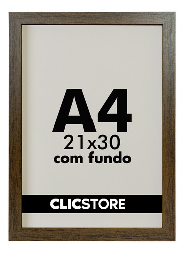 Moldura Quadro A4 21x30 Com Fundo Mdf Sem Vidro Foto Placa Cor Marrom