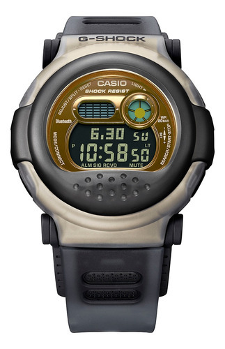 Reloj Hombre Casio G-b001mvb-8dr G-shock Correa Y Bisel Color Gris Fondo Dorado