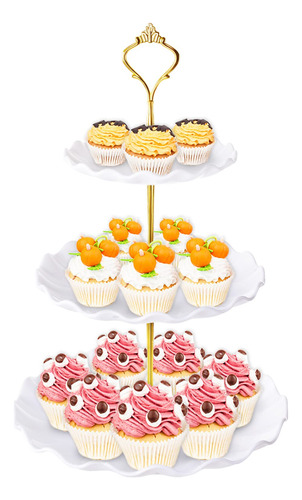 Soporte De Cupcake De 3 Niveles, Toalla De Pastel De Taza De