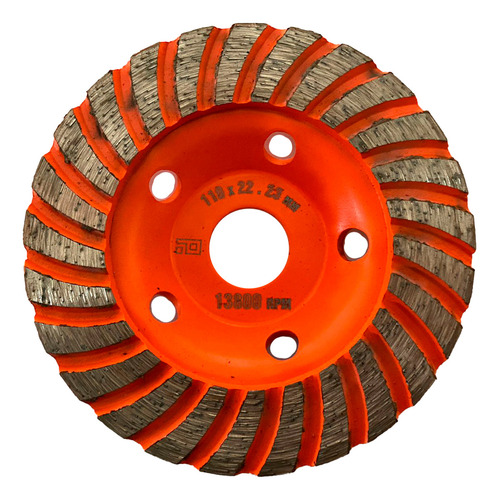 Disco Copa Muela Diamantada Turbo 110 Mm Pietra Idc413t Color Naranja