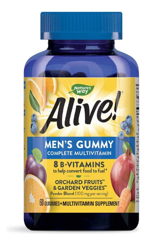 Multivitaminico Para Hombre Nature's Way Alive 60 Gomitas Sabor Frutal