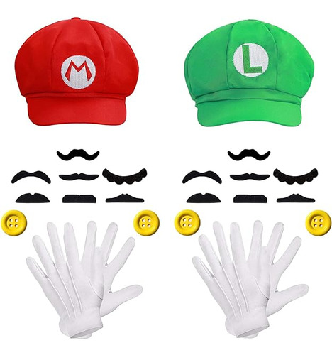 Bros Mario Luigi Sombrero Unisex Para Halloween Cosplay Disf