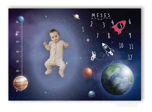 Cenário Foto De Bebê Mêsversário Astronauta 