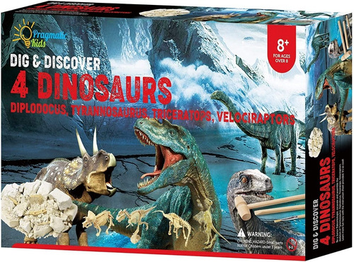 Kit Paleontólogo De Dinosaurios Educativos 4 En 1 Para Niños