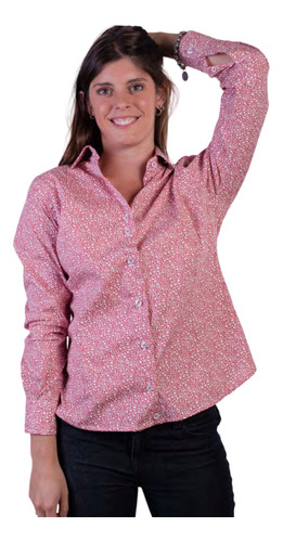 Camisa Dama Hunterville Art 34 Roja Con Flores